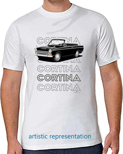 Ford Cortina Mk1 Convertible in Black Art T Shirt (Words)