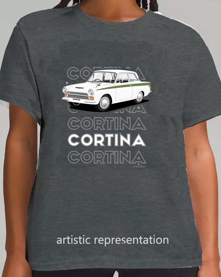 Lotus Cortina Mk1 Art T Shirt (Words)