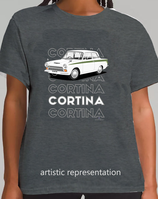 Lotus Cortina Mk1 Art T Shirt (Words)