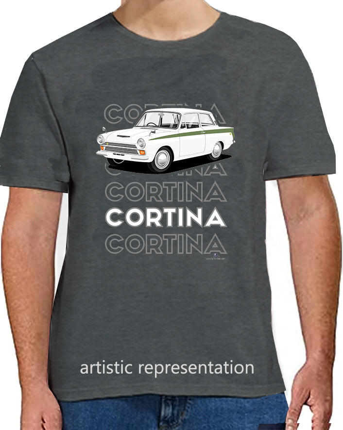 Lotus Cortina Mk1 Art T Shirt (Words)