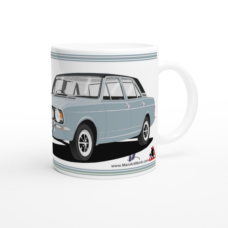 Ford Cortina Mk2 1600E in Blue Art Mug