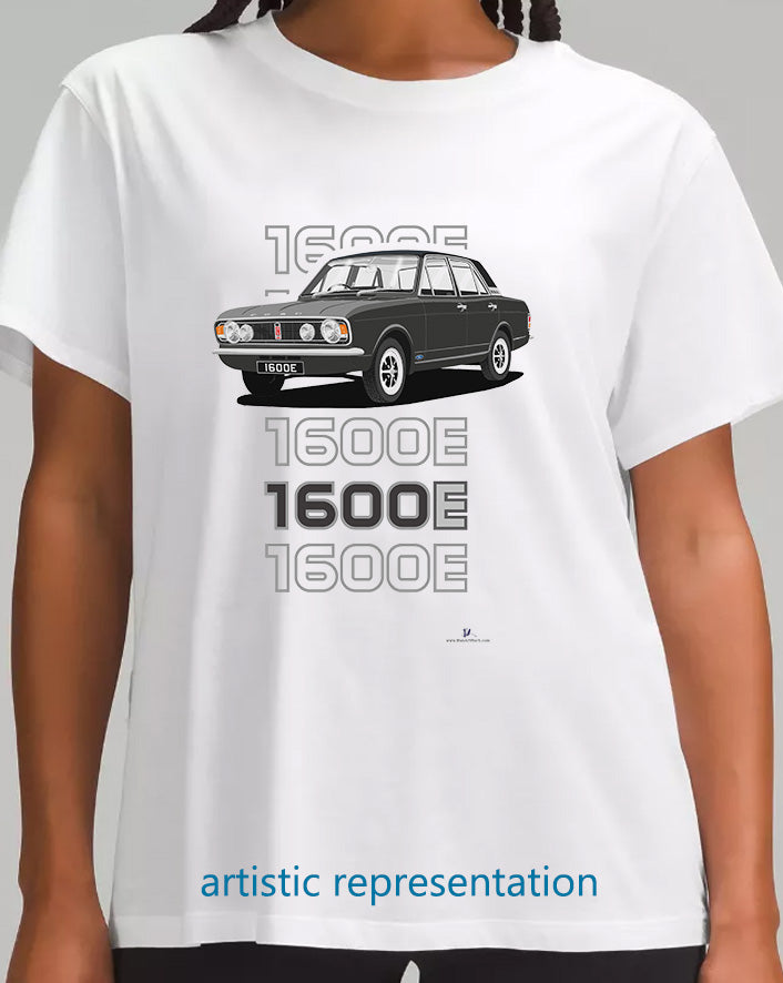 Ford Cortina Mk2 1600E in Mauve with Vinyl Roof Art T-Shirt (Words)