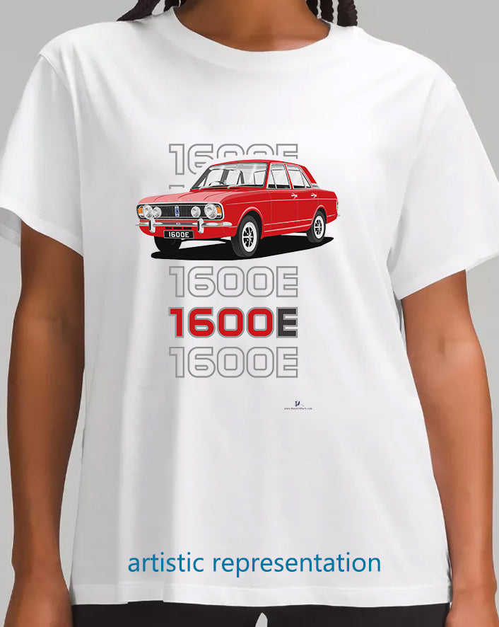 Ford Cortina Mk2 1600E in Red Art T-Shirt (Words)