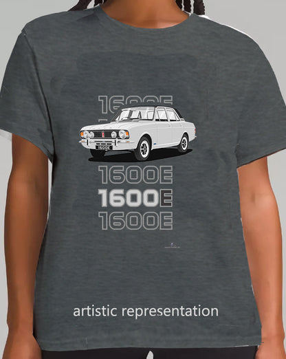 Ford Cortina Mk2 1600E in Silver with Vinyl Roof Art T-Shirt (Words)
