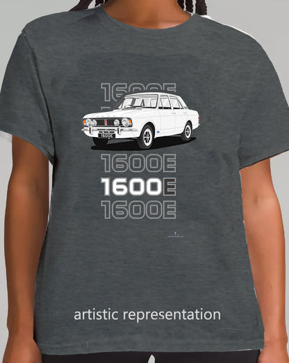 Ford Cortina Mk2 1600E in White Art T-Shirt (Words)