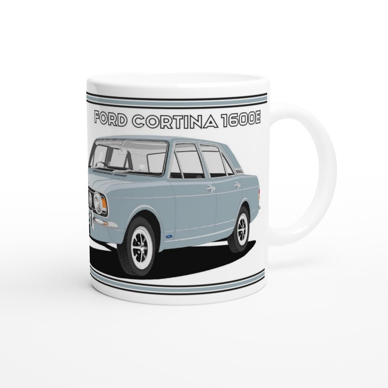 Ford Cortina Mk2 Series 1 1600E in Blue Art Mug
