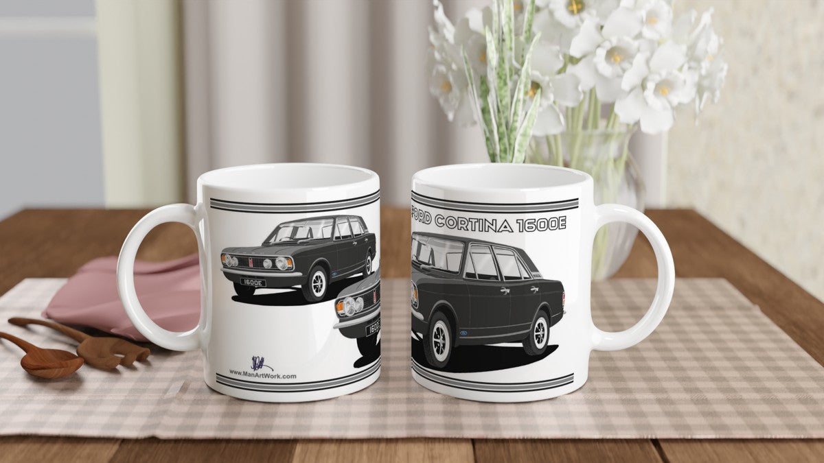 Ford Cortina Mk2 Series 1 1600E in Mauve Art Mug