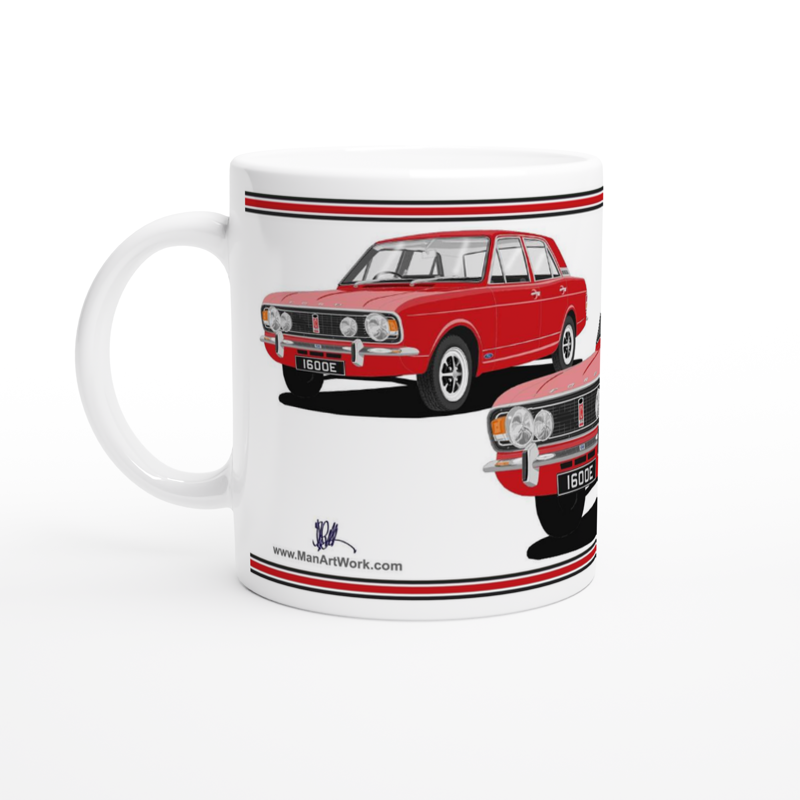 Ford Cortina Mk2 Series 1 1600E in Red Art Mug