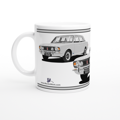 Ford Cortina Mk2 Series 1 1600E in Silver Art Mug