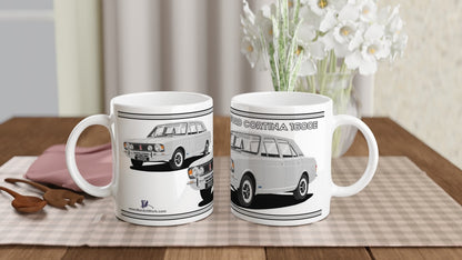 Ford Cortina Mk2 Series 1 1600E in Silver Art Mug