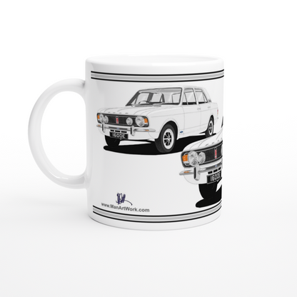 Ford Cortina Mk2 Series 1 1600E in White Art Mug