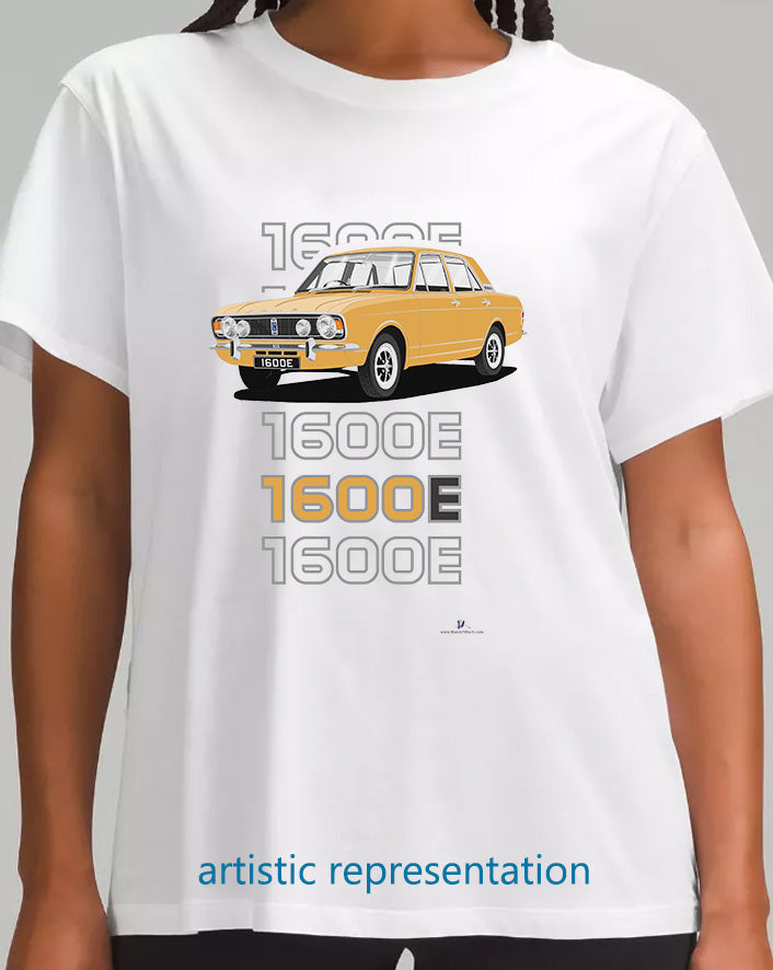 Ford Cortina Mk2 1600E facelift in Gold Art T-Shirt (Words)