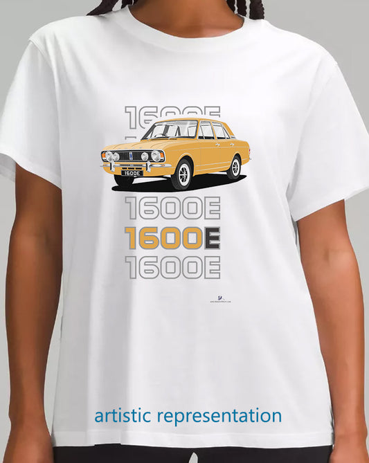 Ford Cortina Mk2 1600E facelift in Gold Art T-Shirt (Words)
