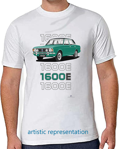Ford Cortina Mk2 1600E, facelift in Jade with Vinyl Roof Art T-Shirt (Words)