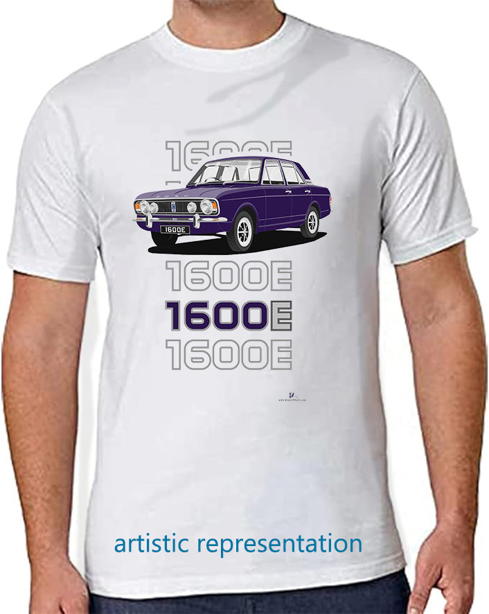 Ford Cortina Mk2 1600E facelift in Purple Art T-Shirt (Words)