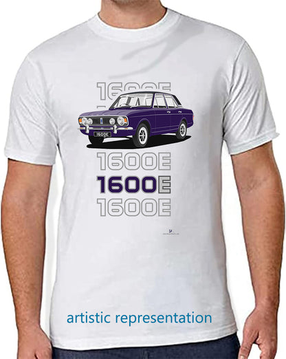 Ford Cortina Mk2 1600E, facelift in Purple with Vinyl Roof Art T-Shirt (Words)
