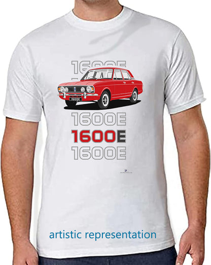 Ford Cortina Mk2 1600E facelift in Red Art T-Shirt (Words)
