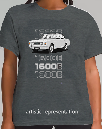 Ford Cortina Mk2 1600E, facelift in Silver with Vinyl Roof Art T-Shirt (Words)