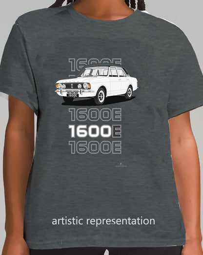 Ford Cortina Mk2 1600E, facelift in White with Vinyl Roof Art T-Shirt (Words)