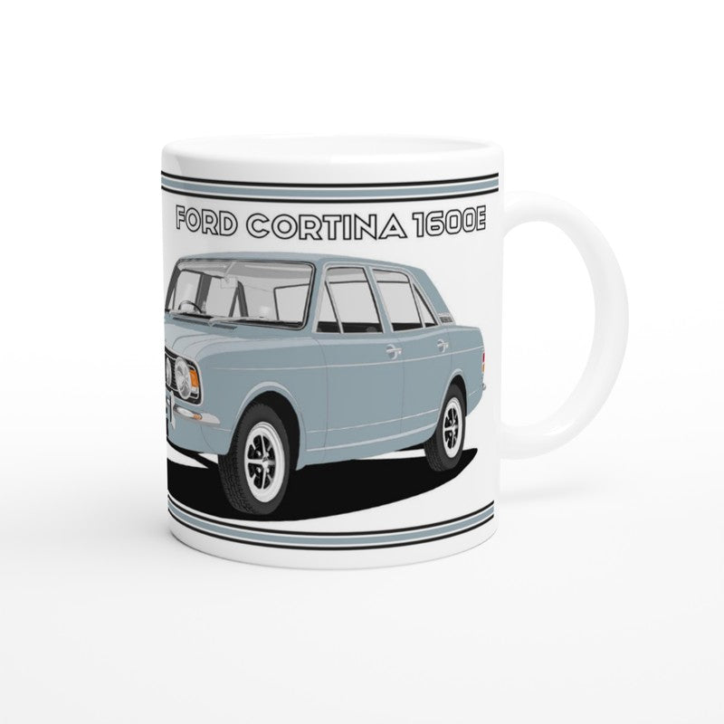 Ford Cortina Mk2 Series 2 1600E in Blue Art Mug