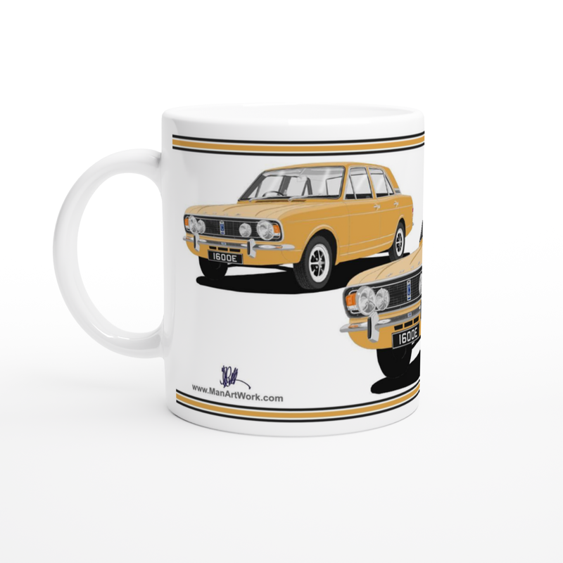 Ford Cortina Mk2 Series 2 1600E in Gold Art Mug
