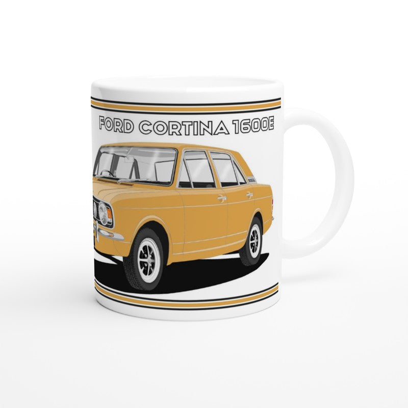 Ford Cortina Mk2 Series 2 1600E in Gold Art Mug