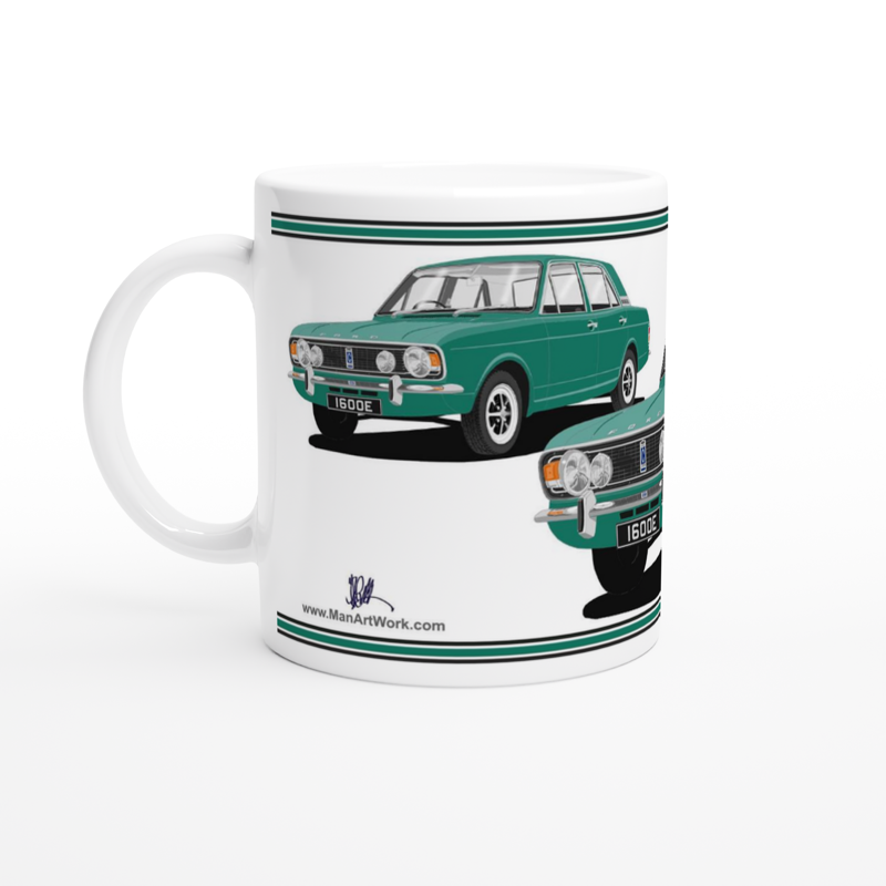 Ford Cortina Mk2 Series 2 1600E in Jade Art Mug