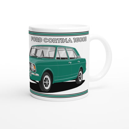 Ford Cortina Mk2 Series 2 1600E in Jade Art Mug