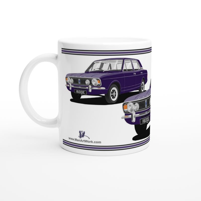 Ford Cortina Mk2 Series 2 1600E in Purple Art Mug
