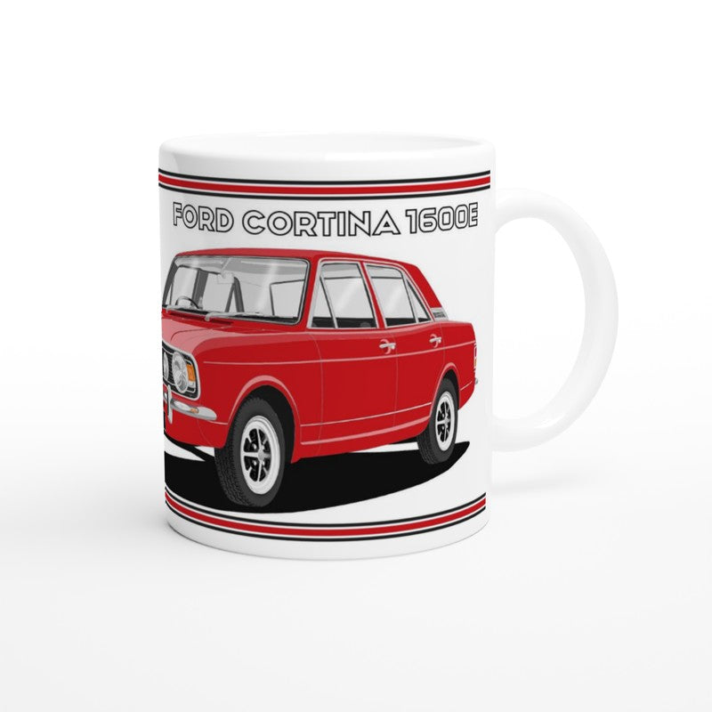 Ford Cortina Mk2 Series 2 1600E in Red Art Mug