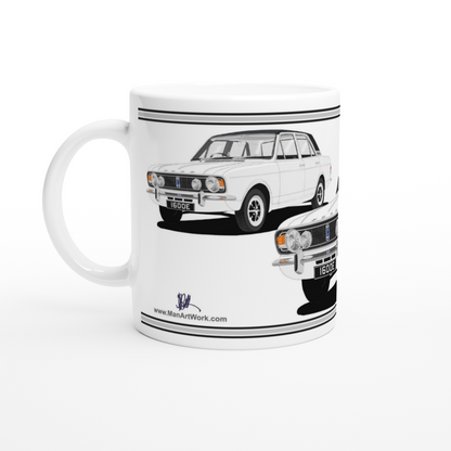 Ford Cortina Mk2 Series 2 1600E in White with Vinyl Roof
