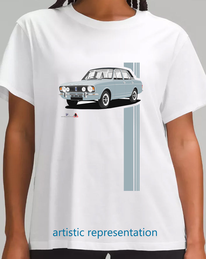 Ford Cortina Mk2 1600E Blue T Shirt