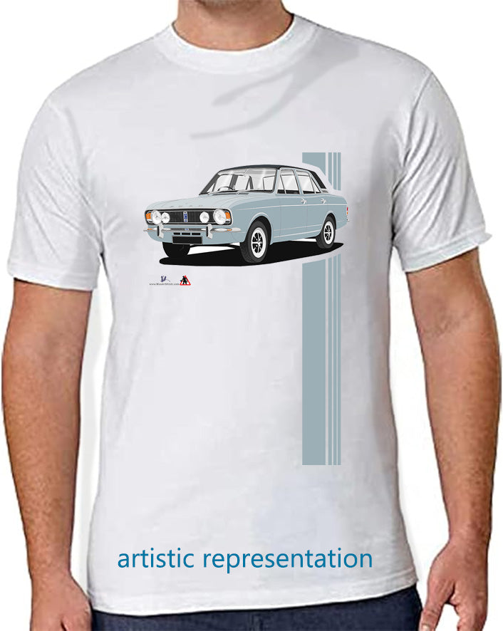 Ford Cortina Mk2 1600E Blue T Shirt