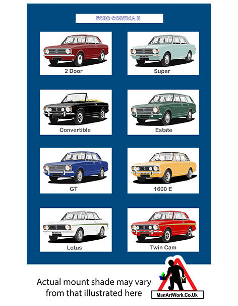 Ford Cortina Mk2 A4 Art Print