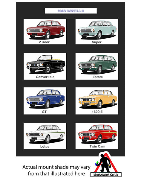 Ford Cortina Mk2 A4 Art Print