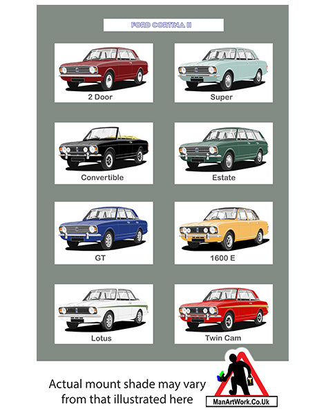 Ford Cortina Mk2 A4 Art Print