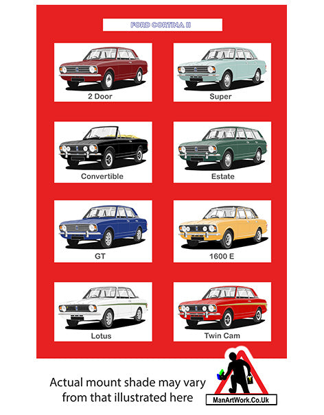 Ford Cortina Mk2 A4 Art Print