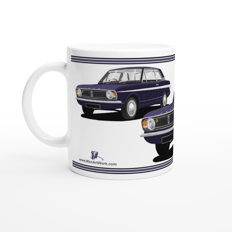 Ford Cortina Mk2 Series 2 Lotus in Blue & White with Steel Hubcaps