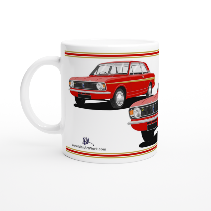 Ford Cortina Mk2 Series 2 Lotus in Red & Gold with Steel Hubcaps