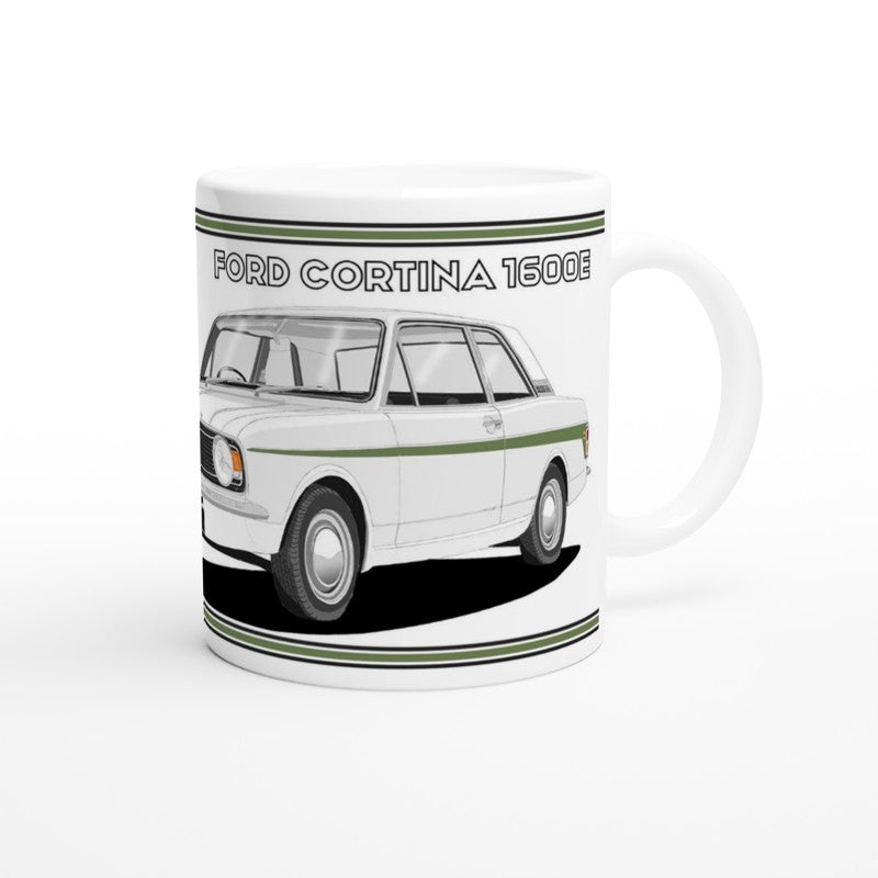 Ford Cortina Mk2 Series 2 Lotus in White & Green with Steel Hubcaps