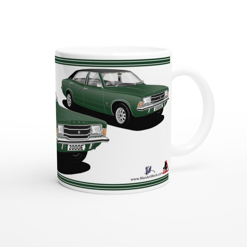 Ford Cortina Mk3 2000E in Green Art Mug