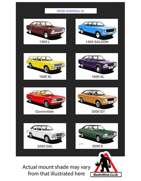 Ford Cortina Mk3 A4 Art Print