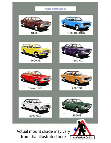 Ford Cortina Mk3 A4 Art Print