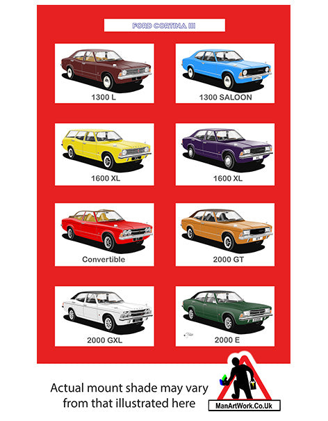 Ford Cortina Mk3 A4 Art Print