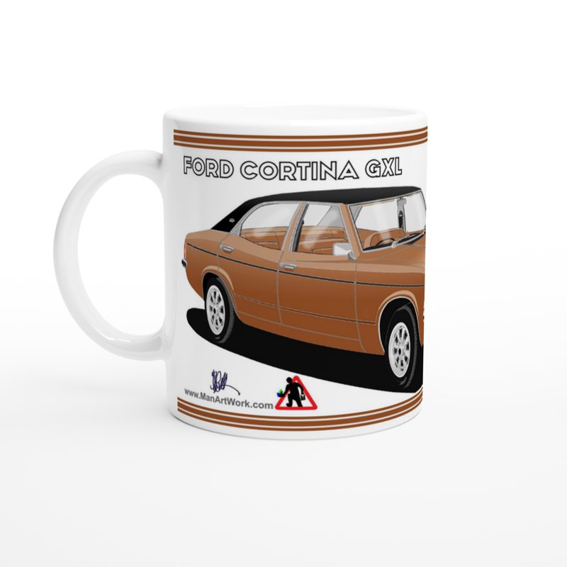 Ford Cortina Mk3 GXL Life on Mars Art Car Mug