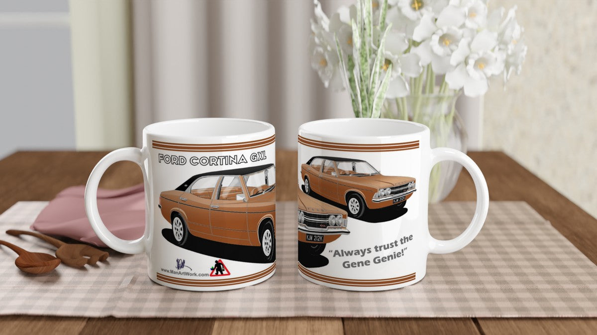 Ford Cortina Mk3 GXL Life on Mars Art Car Mug