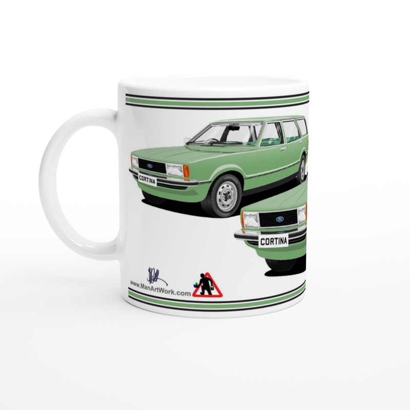 Ford Cortina Mk4 Estate in Green Art Mug