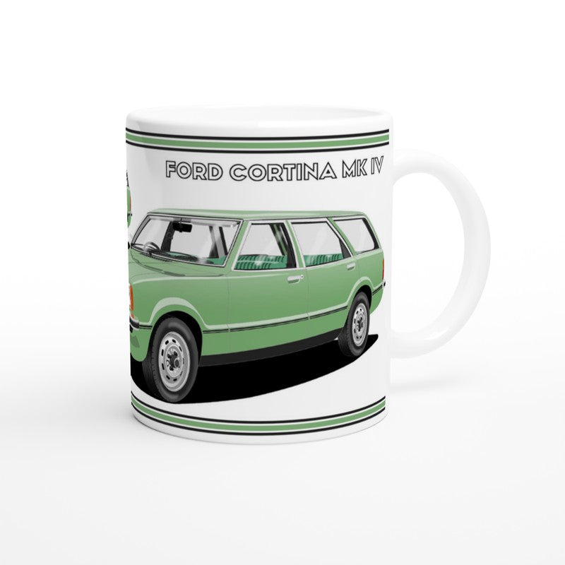 Ford Cortina Mk4 Estate in Green Art Mug