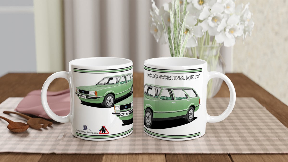 Ford Cortina Mk4 Estate in Green Art Mug