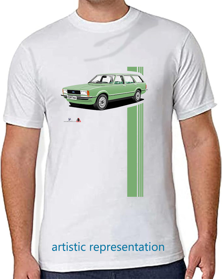 Ford Cortina Mk4 Estate in Green T Shirt